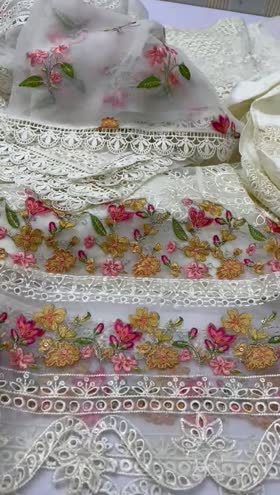 Rs 10500 Aneela’s organza stitched Emb 3pc ( XL)