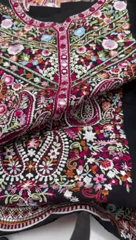 Rs 5950 Sahiba Cotton Stitched Emb Shirt Trouser [Dispatch Time 2 Months] ~ [Chest 19] [Length 44] SMALL