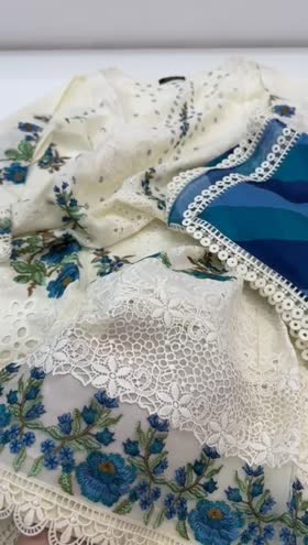 Rs 13500 Aneelas stitched luxury lawn Emb shirt silk Duppata 3pc [dispatch date 5th June] ~ [Chest 22] [Length 45] LARGE