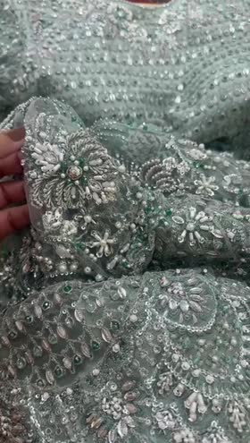 Rs 40500 Aneelas Very Heavy Ada Work Bridal/ Wedding Stitched 3pc [BR-03] [Dispatch Time 3 Months] ~ [Chest 21] [Length 55] MEDIUM