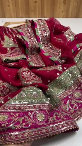 Rs 23500 Aneelas Stitched Raw Silk Maxi Heavy Net Duppata 3pc [FC-04] [Dispatch Time 2 Months] ~ [Chest 23] [Length 48] XLARGE