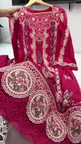 Rs 17500 Aneelas luxury lawn emb stitched 3 piece [Dispatch date 23th March ] ~ [Chest 24] [Length 45] XXLARGE