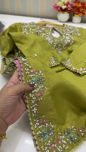 Rs 25000 Aneelas Ada work stitched 3pc [Dispatch date 15th April ] ~ [Chest 19] [Length 48] SMALL