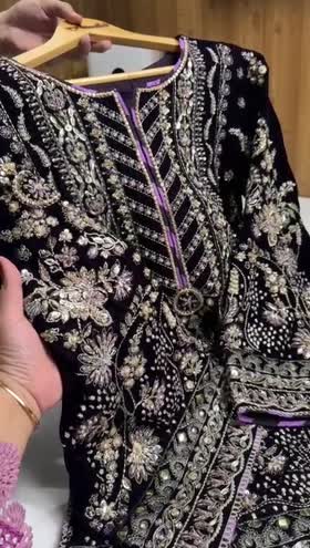 Rs 37500 Aneelas Stitched Bridal/ Wedding Velvet with Ada Work 3pc [VT-01] [Dispatch Time 3 Months] ~ [Chest 24] [Length 48] XXLARGE