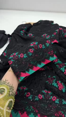 Rs 16500 Aneelas luxury chiffon stitched emb 3pc  [Dispatch date 28th April ] ~ [Chest 21] [Length 45] MEDIUM