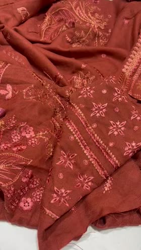 Rs 5895 Dastan Riaz Arts peech leather Emb 3pc box packing ( DS 49)