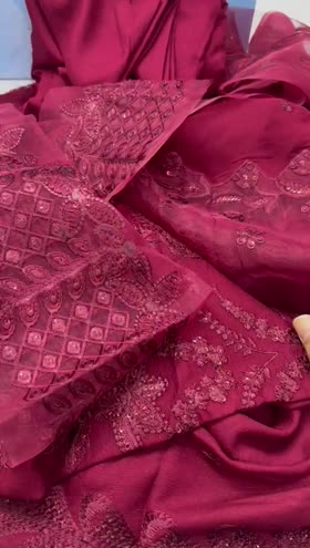 Rs 9950  Nureh karandi Emb 3pc new launch [NE 173 ]