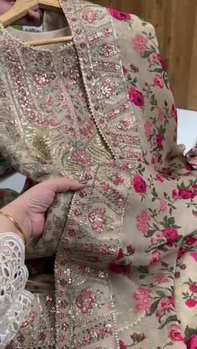 Rs 23500 Aneelas Stitched Party Wear/ Wedding Wear 3pc With Raw Silk Trouser [FC-04-B] [Dispatch Time 2 Months] ~ [Chest 22] [Length 51] LARGE