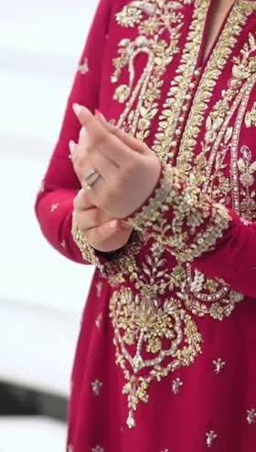 Rs 24500 Aneelas UNstitched Wedding Raw Silk Ada Work Shirt Ada work Trouser 3 pc [ZINIA] [Dispatch Time 1 Month]