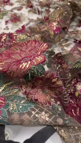 Rs 8500 Baroque Chantelle Net Emb Silk Trouser 3pc [Retail 19990]