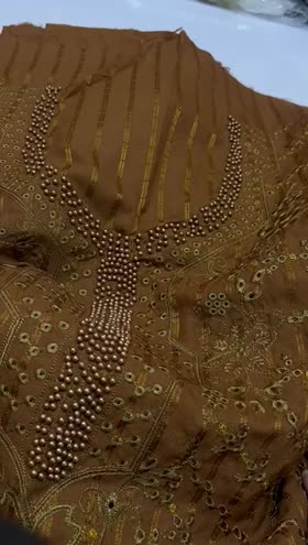 Rs 4000 Dhanak winter pearl work Emb 3 pc  shawl