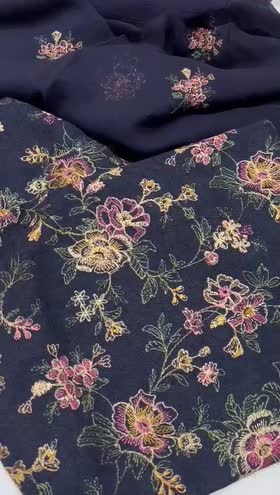 Rs 7950 Fragrant Winter karandi Emb 3pc chiffon emb duppata [D 06]