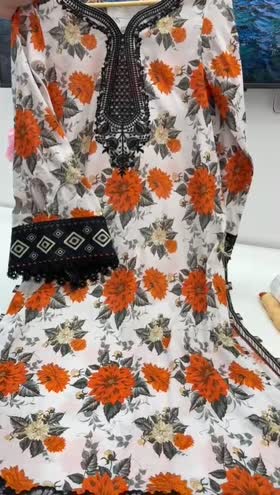 Rs 6500 Aneelas unstitched Print Emb Lawn With Chiffon Duppata 3pc [PR-05] [Dispatch Date 5th August]