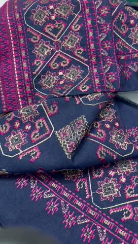 Rs 7950 Fragrant karandi Emb 3pc Emb shawl