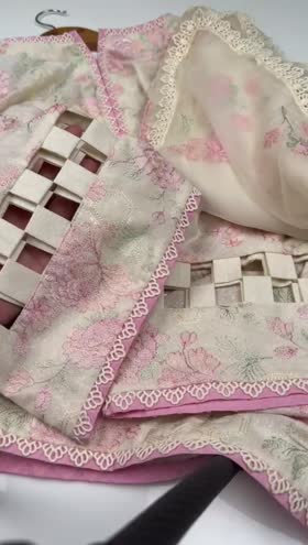 Rs 7500 UNstitched Chiffon Emb Duppata Karandi 3pc [Dispatch Time 1 Month]