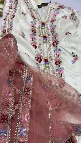 Rs 7000 Aneela’s raw silk stitched Emb 3 pc ( small)