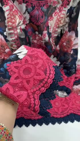 Rs 11500 Aneelas Stitched Lawn Print Emb Chiffon Duppata 3 pc [PR-02] [Dispatch Date 25th June] ~ [Chest 23] [Length 43] XLARGE