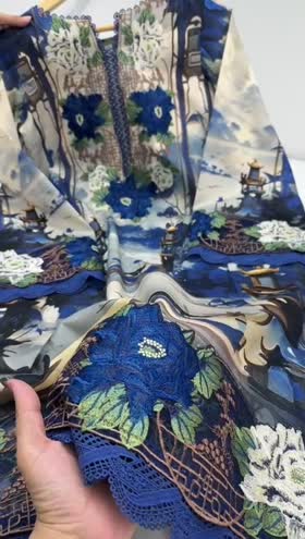 Rs 10500 Aneelas stitched lawn Emb shirt silk Duppata 3pc. [Dispatch time : 90 days] ~ [Chest 23] [Length 47] LARGE