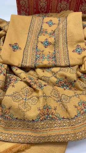 Rs 7950 Fragrant karandi Emb 3pc Emb shawl