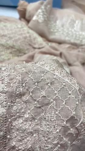 Rs 9950 Nureh Exclusive Karandi 3pc Emb Chiffon Duppata [NE-172]