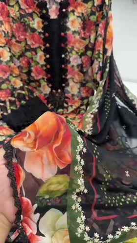 Rs 11500 Aneelas Stitched Print Emb Lawn Print Chiffon Duppata 3pc [PR-13] [Dispatch time 2 Months] ~ [Chest 22] [Length 50] LARGE (Shoot Length)