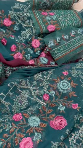 Rs 9900 Imrozia Serene chiffon emb 3pc box packing ( M 110 ]