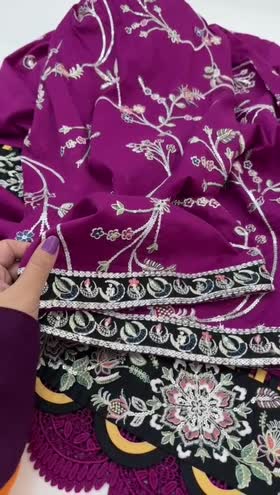 Rs 6000 Aneelas Eid launch UNstitched lawn  Emb shirt Emb shalwar 2pc [Dispatch date 14th April ]