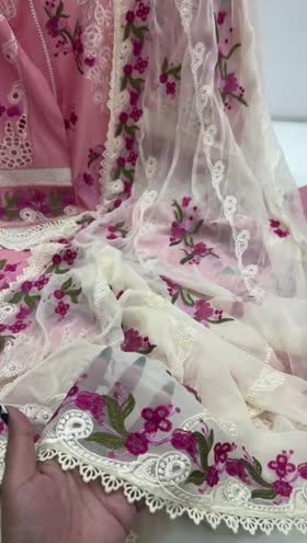 Rs 12500 Aneelas Stitched Lawn Emb Chiffon Emb Duppata 3pc [LUX-11] [Dispatch Time 2 Months] ~ [Chest 21] [Length 45] MEDIUM (Shoot Length)