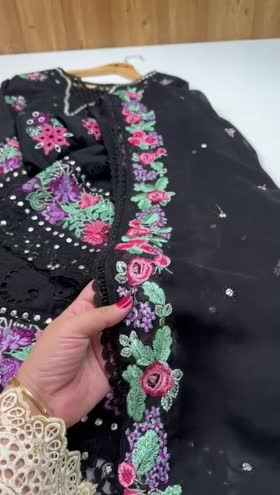 Rs 11500 Aneelas Lawn Emb Chiffon Duppata Stitched 3pc [LUX-25] [Dispatch Time 2 Months] ~ [Chest 24] [Length 45] XXLARGE