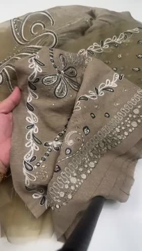 Rs 9950 Nureh Exclusive Karandi 3pc Emb Chiffon Duppata [NE-170]