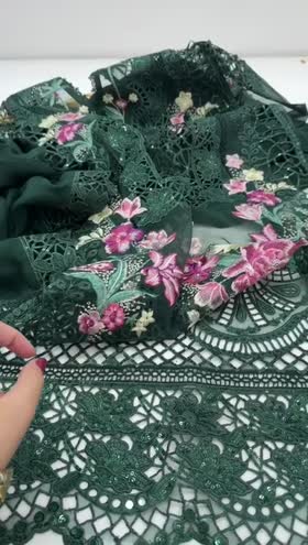 Rs 12000 Aneelas semi formal stitched Organza shirt raw silk inner trouser [Dispatch date 20th March ] ~ [Chest 23] [Length 47] XLARGE