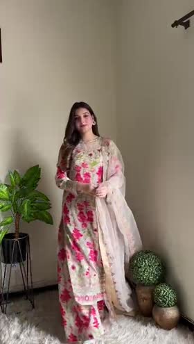 Rs 9950 Aneelas UNstitched Raw silk Emb Shirt Trouser Net Emb Duppata 3pc [FC-06-A] [Dispatch Time 1 Month]