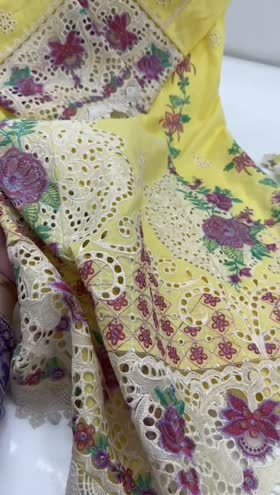 Rs 13500 Aneelas Stitched Lawn Emb Chiffon Duppata 3pc [LUX-03] [Dispatch Date 3rd June]] ~ [Chest 22] [Length 46] LARGE