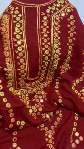 Rs 6500 Karandi hand made Emb mirror work shirt trouser 2pc