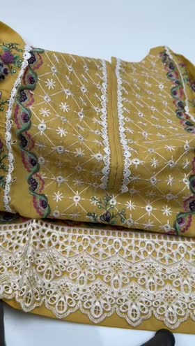 Rs 10500 Aneelas lawn Emb stitched 3 piece silk Duppata [Dispatch Ready] ~ [Chest 19] [Length 47] SMALL