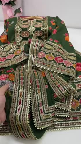 Rs 24500 Aneelas Stitched Luxury Trendy Wedding Raw Silk 3pc [LUX-15] [Dispatch Date 26th July] ~ [Chest 23] [Length 45] XLARGE