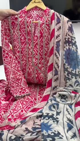 Rs 9500 Aneelas Stitched Lawn Print Frock 3pc New Launch Chiffon Duppata [PR-15-B] [Dispatch Time 2 Months] ~ [Chest 24] [Length 47] XXLARGE