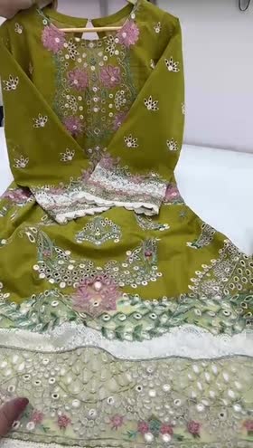 Rs 9500 Aneelas Stitched Lawn Emb Shirt Trouser [LUX-14] [Dispatch time 2 months] ~ [Chest 19] [Length 47] SMALL (Shoot Length)