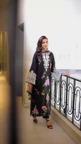 Rs 14000 Aneelas Stitched Emb Lawn Chiffon Duppata 3pc [LUX-05] [Dispatch Date 15th June] ~ [Chest 23] [Length 48] XLARGE (Shoot Length)