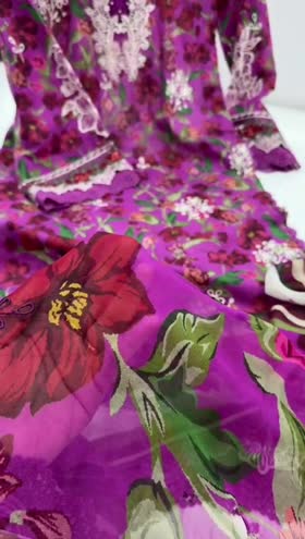 Rs 10500 Aneelas Stitched Lawn Emb Chiffon Duppata 3pc [LUX-16] [Dispatch Time 2 Months] ~ [Chest 21] [Length 49] MEDIUM (Shoot Length)